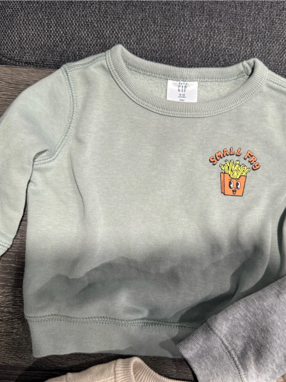 GAP Kids Sweatshirt Trio in Sage Green, Heather Gray & Cream with Graphics